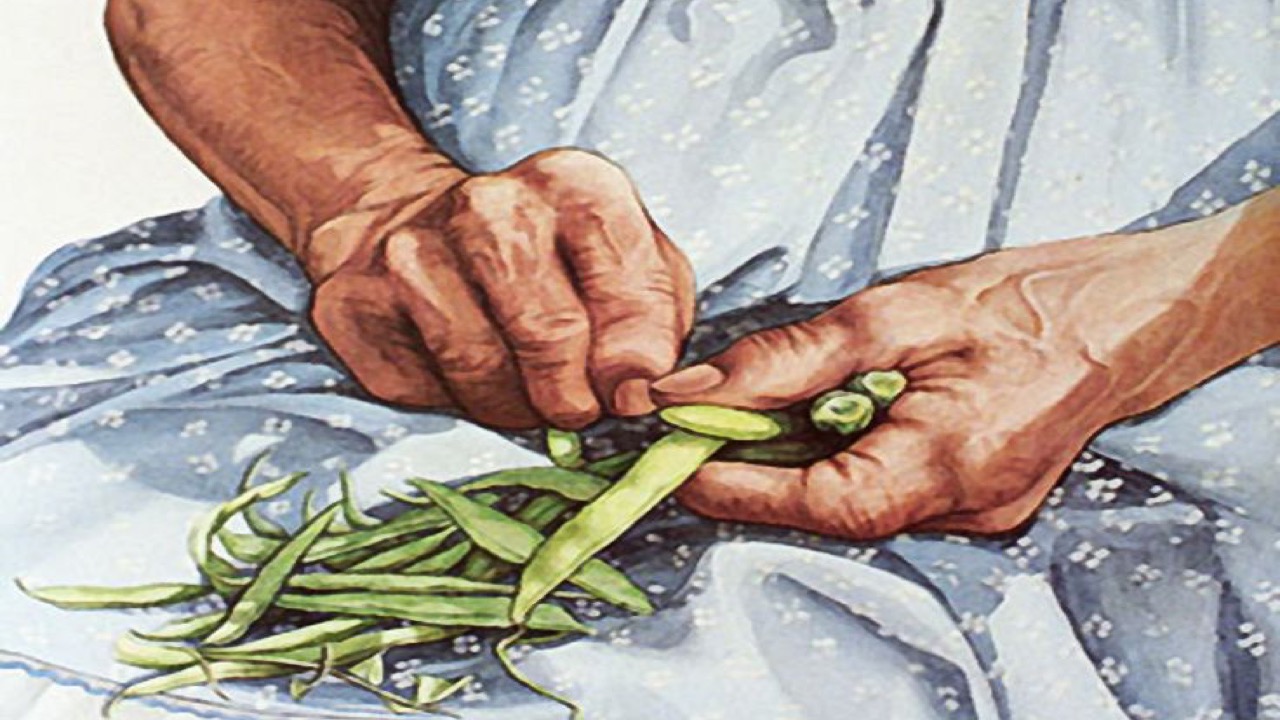 Snapping Beans with Grandma